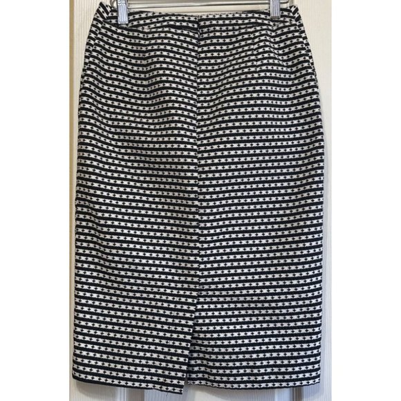 Merona Straight Pencil Knee Length Skirt Geometric Polyester Blend Women Size 4 - Picture 2 of 12